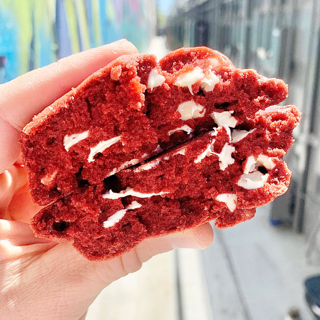 red velvet + white chocolate chip